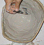 When the plaster starts heating up and then cools down you'll know it's set. When the plaster starts heating up and then cools down you'll know it's set.